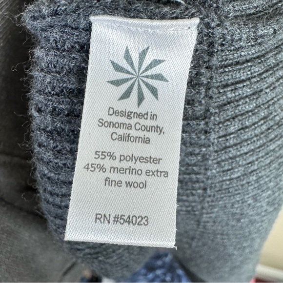 Athleta Hanover V-Neck Sweater XS Dark Gray Merino Wool Blend - Picture 6 of 7